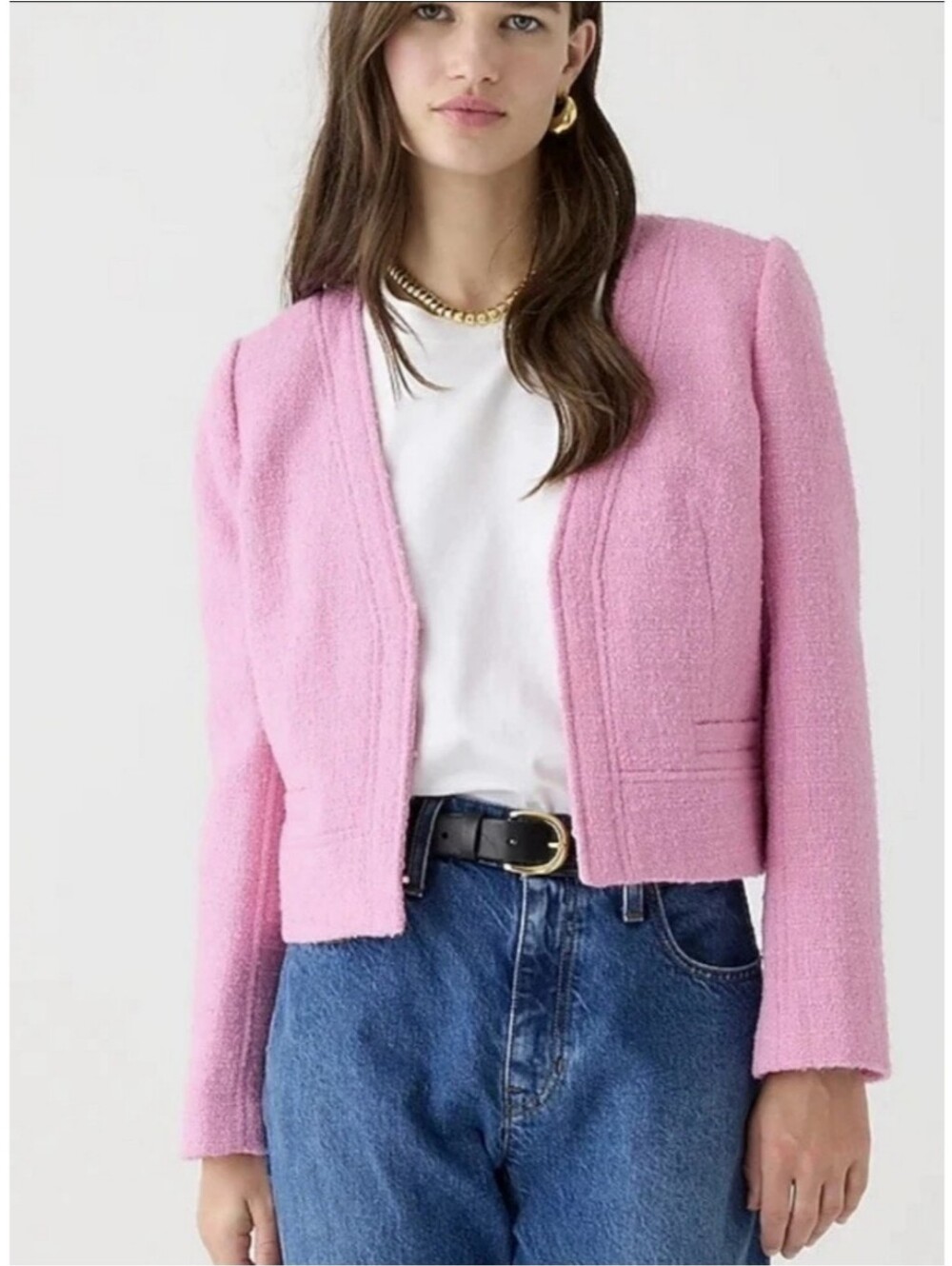 J.Crew Collarless Lady Jacket in Maritime Tweed